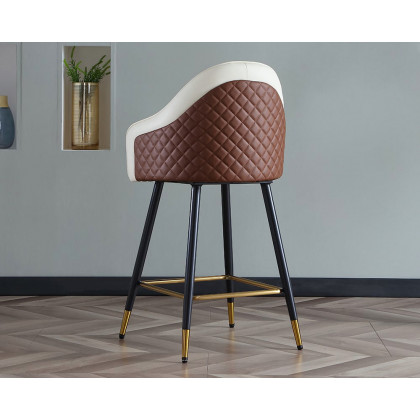 HMR Modern Counter Stools with PU Leather Upholstery - Beige