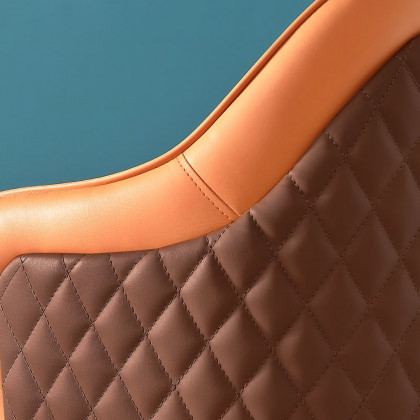 HMR Modern Counter Stools with PU Leather Upholstery - Orange