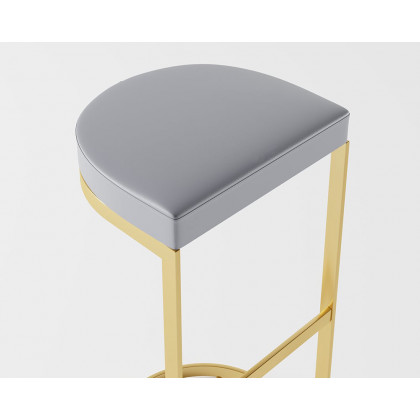 HMR Modern Counter Stools with PU Leather Upholstery - Gray
