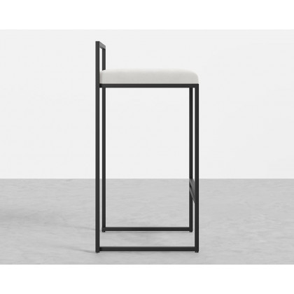 HMR Modern Counter Stools with Velvet Upholstery (Set of 2) - White/Black