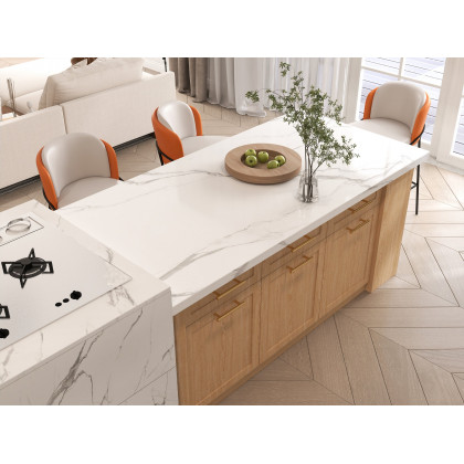 HMR Linenic Series Modern PU Leather Bar Stools - Orange, 20.9"L x 20.9"W x 41.3"H, 1-Piece