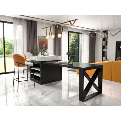 HMR Linenic Series Modern PU Leather Bar Stools - Orange, 20.9"L x 20.9"W x 41.3"H, 1-Piece
