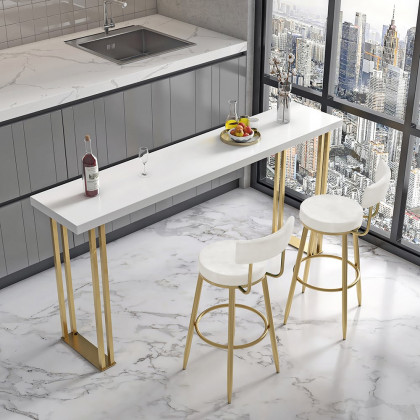 HMR Affordable Luxury Modern Velvet Upholstered Bar Stools - White