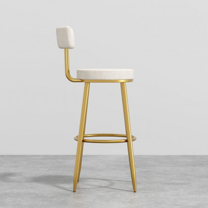 HMR Affordable Luxury Modern Velvet Upholstered Bar Stools - White