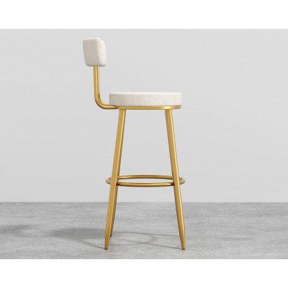 HMR Affordable Luxury Modern Velvet Upholstered Bar Stools - White