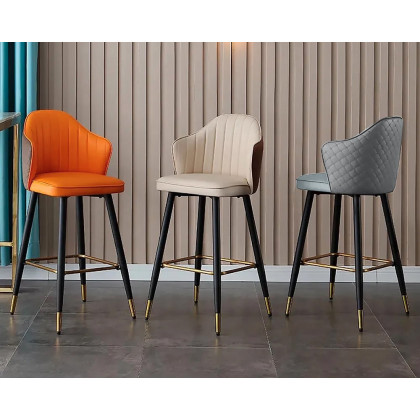 HMR - Modern Bar Stools with PU Leather Upholstery
