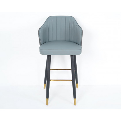HMR Modern Bar Stools with PU Leather Upholstery - Gray