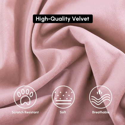 HMR Modern Adjustable Swivel Bar Stools or Counter Stools with Velvet Upholstery (Single) - Pink