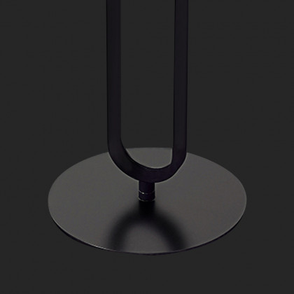 HMR - Dark Gray Sintered Stone Round Side Table Carbon Steel Base in Black