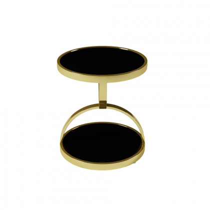 HMR - Round Side Table Tempered Glass in Black