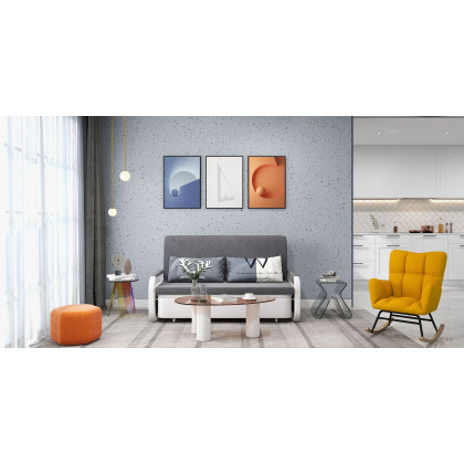 HMR - Side Table Acrylic End Table with Storage in Smoky Gray
