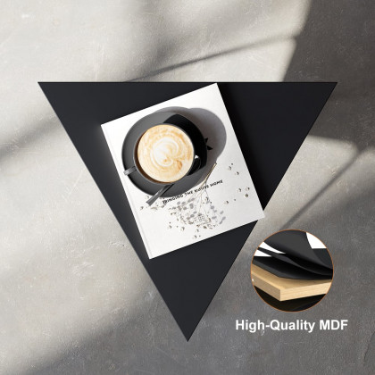 HMR Triangle Side Table with Metal Base - Black, Wood