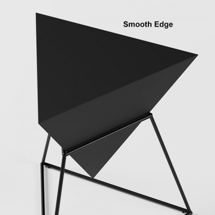 HMR Triangle Side Table with Metal Base - Black, Wood