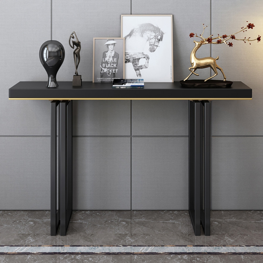 HMR - Accent Solid Wood and Metal Narrow Console Table in Large 47" in 47.2"L