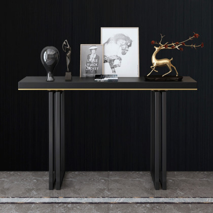 HMR - Accent Solid Wood and Metal Narrow Console Table in Large 47" in 47.2"L