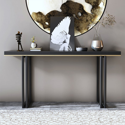 HMR - Accent Solid Wood and Metal Narrow Console Table in Large 47" in 47.2"L