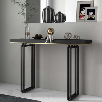 HMR - Accent Solid Wood and Metal Narrow Console Table in Large 47" in 47.2"L