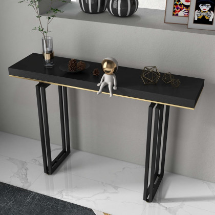 HMR - Accent Solid Wood and Metal Narrow Console Table in Large 47" in 47.2"L