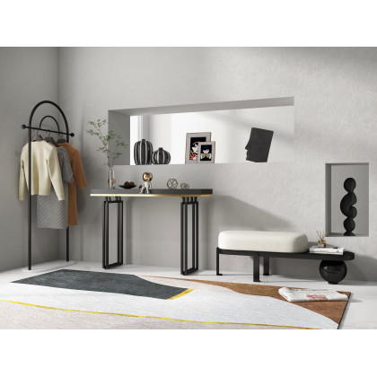 HMR - Accent Solid Wood and Metal Narrow Console Table in Large 47" in 47.2"L