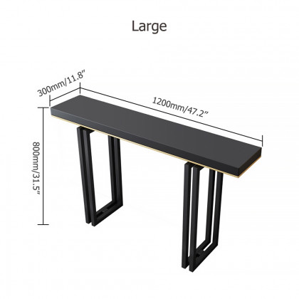 HMR - Accent Solid Wood and Metal Narrow Console Table in Large 47" in 47.2"L
