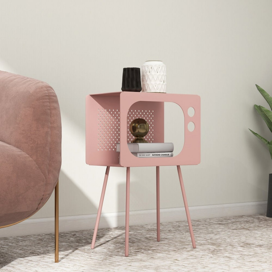 HMR Stert Series Modern End Table - Fresh Pink