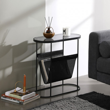 HMR - Oval Table Magazine Holder in Black