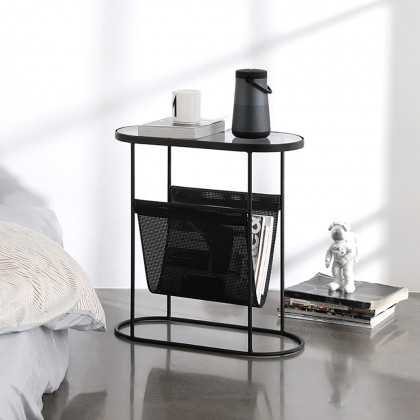HMR - Oval Table Magazine Holder in Black