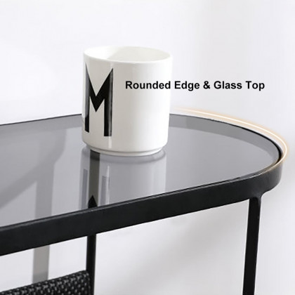 HMR - Oval Table Magazine Holder in Black