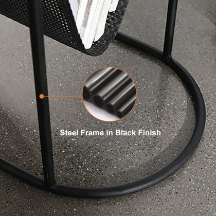 HMR - Oval Table Magazine Holder in Black