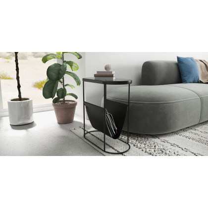 HMR - Oval Table Magazine Holder in Black