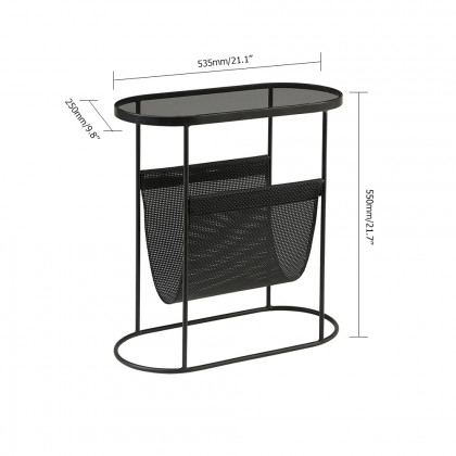 HMR - Oval Table Magazine Holder in Black