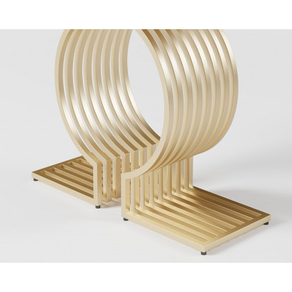 HMR - Modern Narrow Console Table with Geometric Metal Base Entryway Table