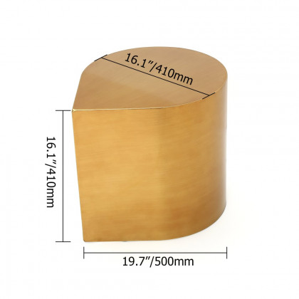 HMR - Metal Side Table in Water Drop Design End Table in Brushed Gold