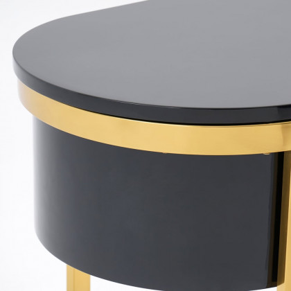 HMR Modern Console Table with Drawers - Black