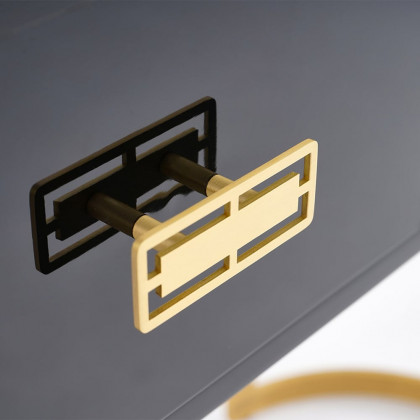 HMR Modern Console Table with Drawers - Black