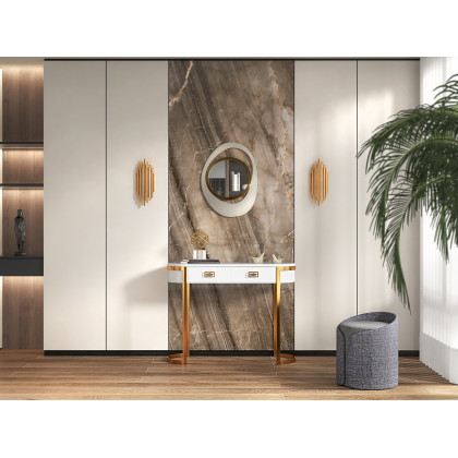 HMR Modern Console Table with Drawers - White
