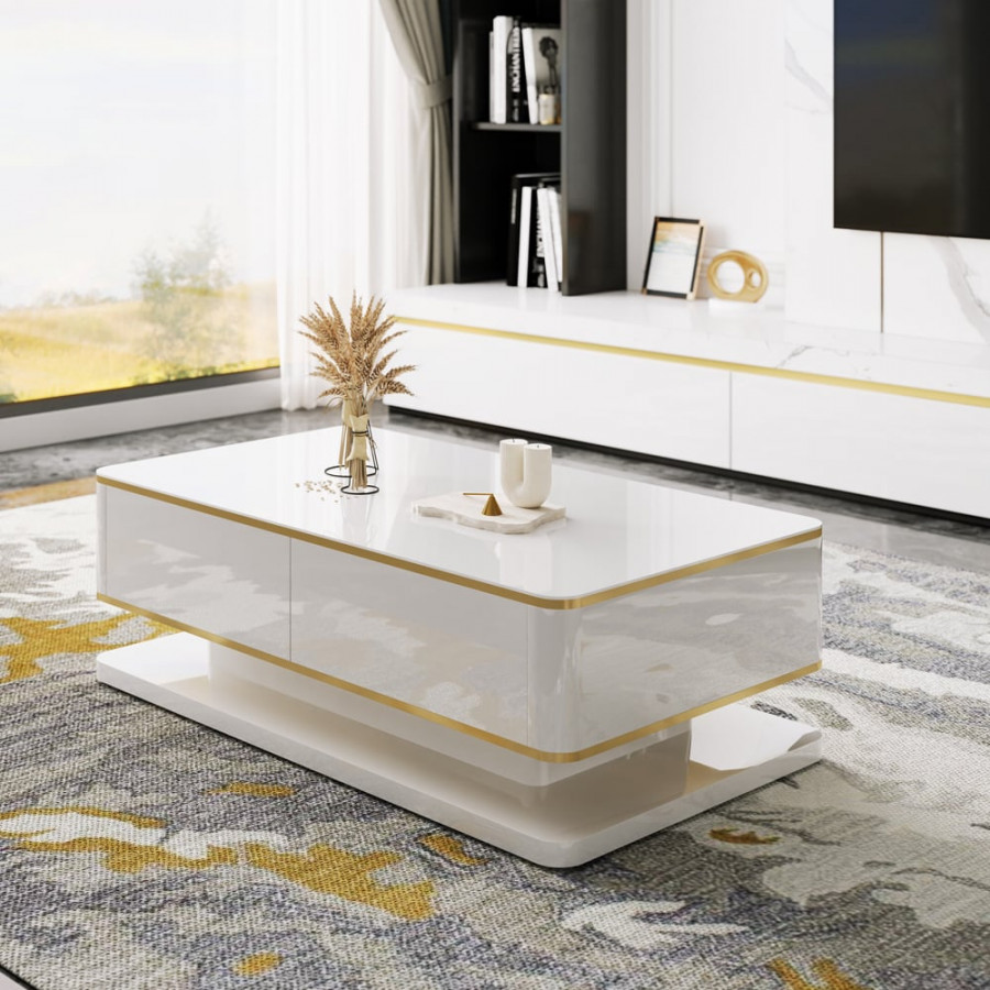 HMR - Gapn Series Rectangular Coffee Table with Storage