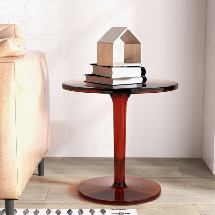 HMR - End and Accent and Clear Side Table in Amber
