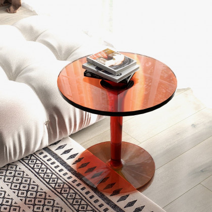 HMR - End and Accent and Clear Side Table in Amber