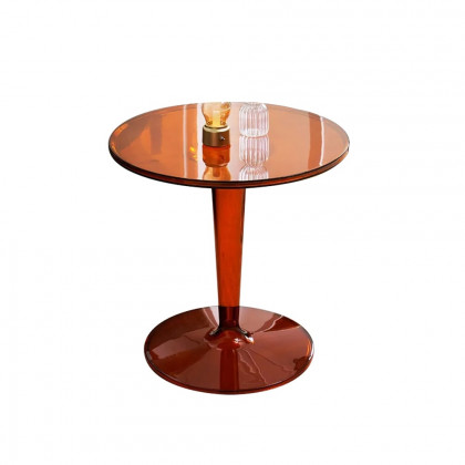 HMR - End and Accent and Clear Side Table in Amber