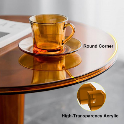HMR - End and Accent and Clear Side Table in Amber