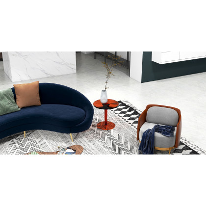 HMR - End and Accent and Clear Side Table in Amber