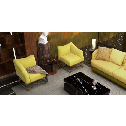 HMR - End and Accent and Clear Side Table in Amber