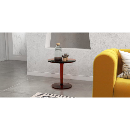 HMR - End and Accent and Clear Side Table in Amber