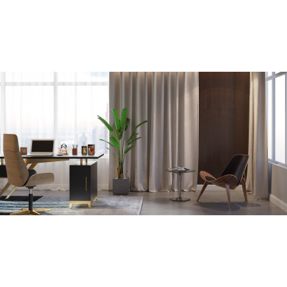 HMR - End and Accent and Clear Side Table in Amber