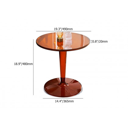 HMR - End and Accent and Clear Side Table in Amber