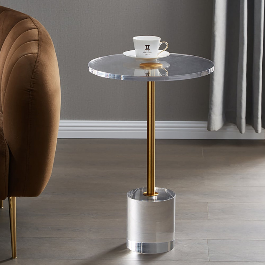 HMR - Side Table End Table Stainless Steel in 22.4"H