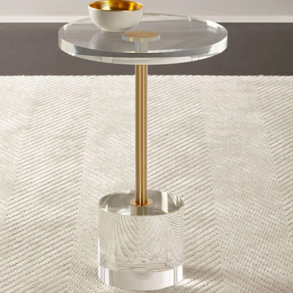 HMR - Side Table End Table Stainless Steel in 22.4"H