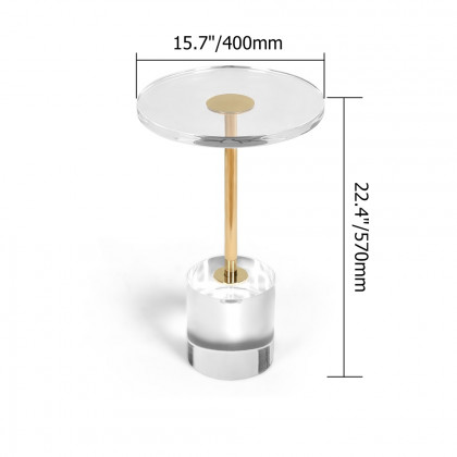 HMR - Side Table End Table Stainless Steel in 22.4"H