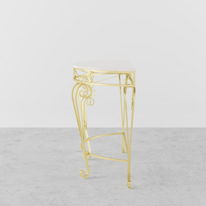HMR - Modern Metal Console Table with Classical Frame in Gold